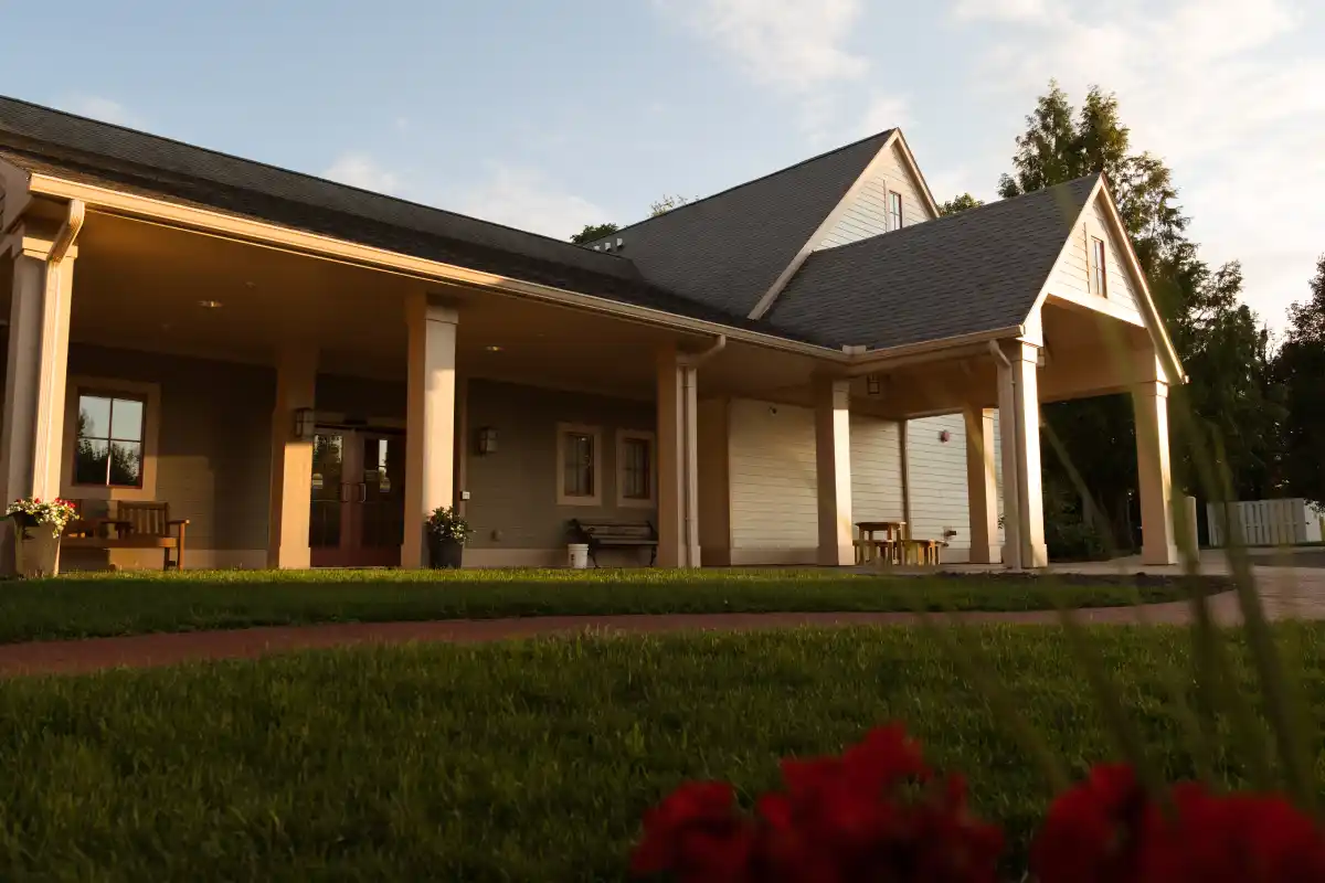 Garden and exterior of Jim Feeney Hospice Home